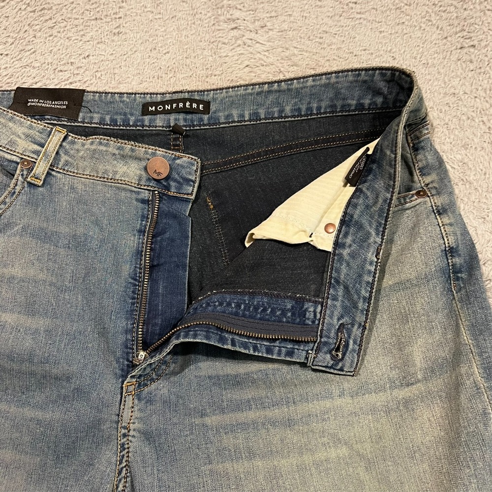 Monfrere Deniro Slim Straight Jeans Palermo Blue Mens 36x33 Tag 38 - Picture 4 of 14